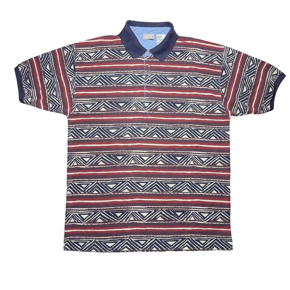 Vintage 90s Bugle Boy Company southwestern design golf polo shirt XL